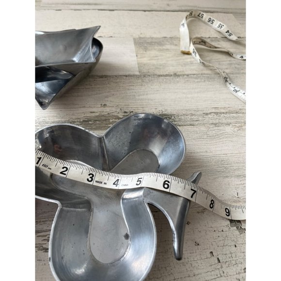 Heart diamond clover silver metal bowls set of four - Picture 15 of 16